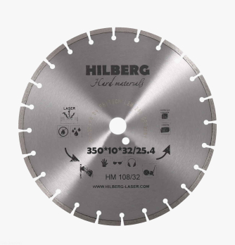 Диск алмазный отрезной 350*32/25,4*12 Hilberg Hard Materials Лазер HM108/32